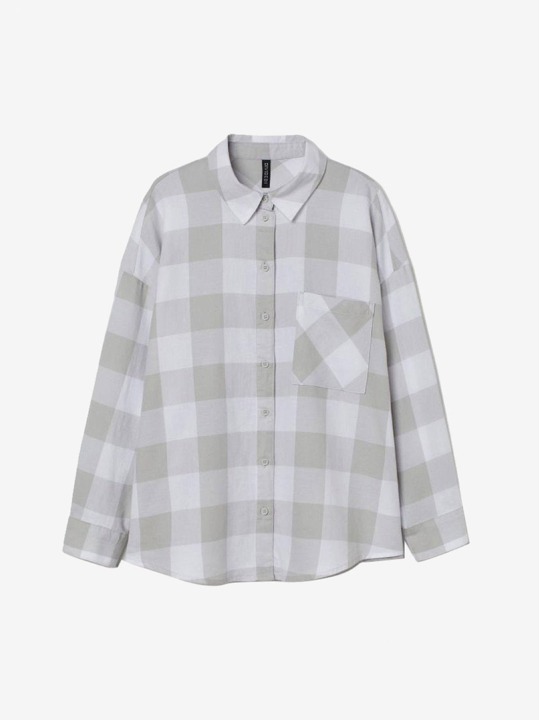 Cotton Flannel Shirt - Light Gray | LUMERITH women's fashion