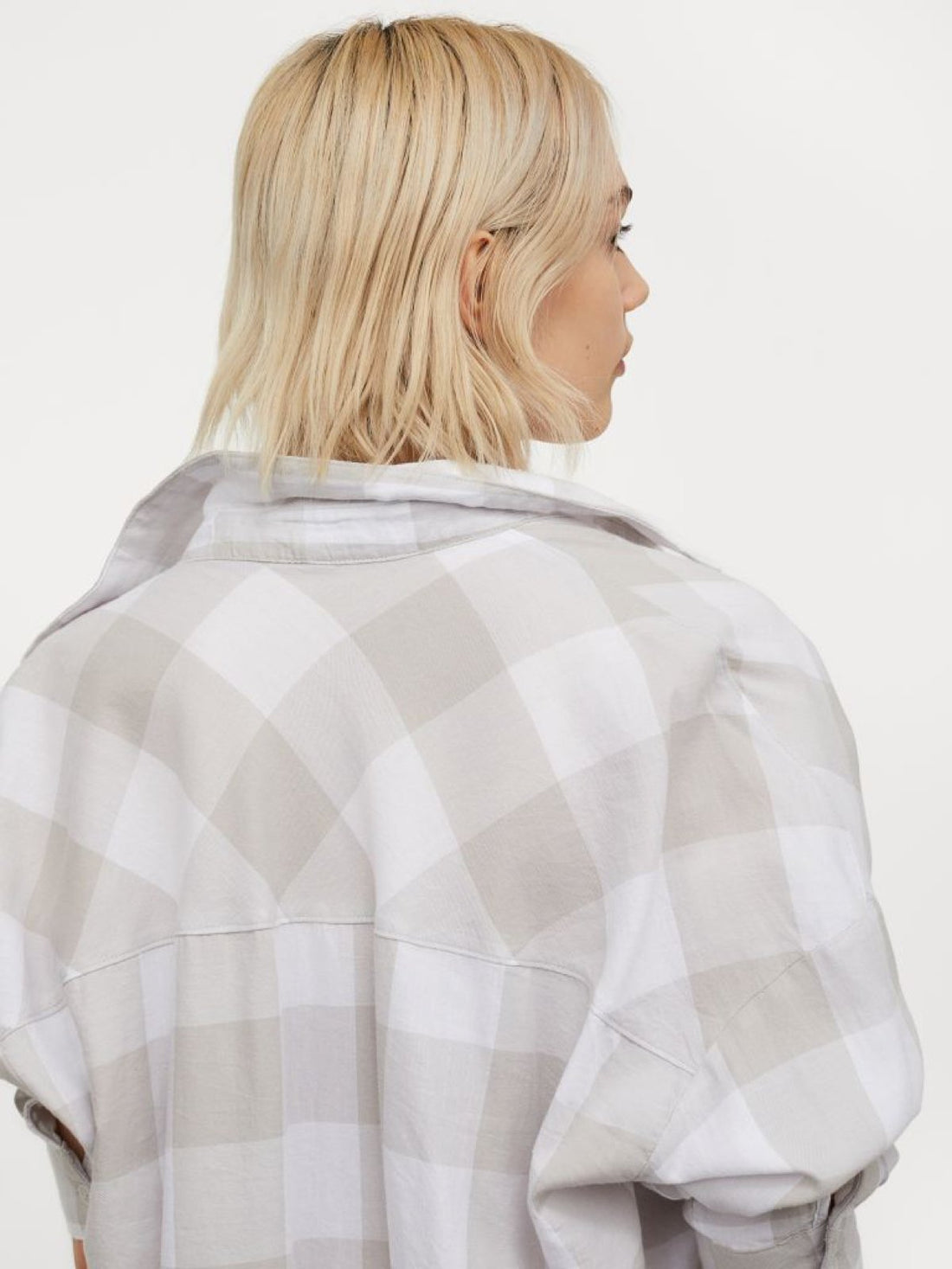 Cotton Flannel Shirt - Light Gray | LUMERITH women's fashion