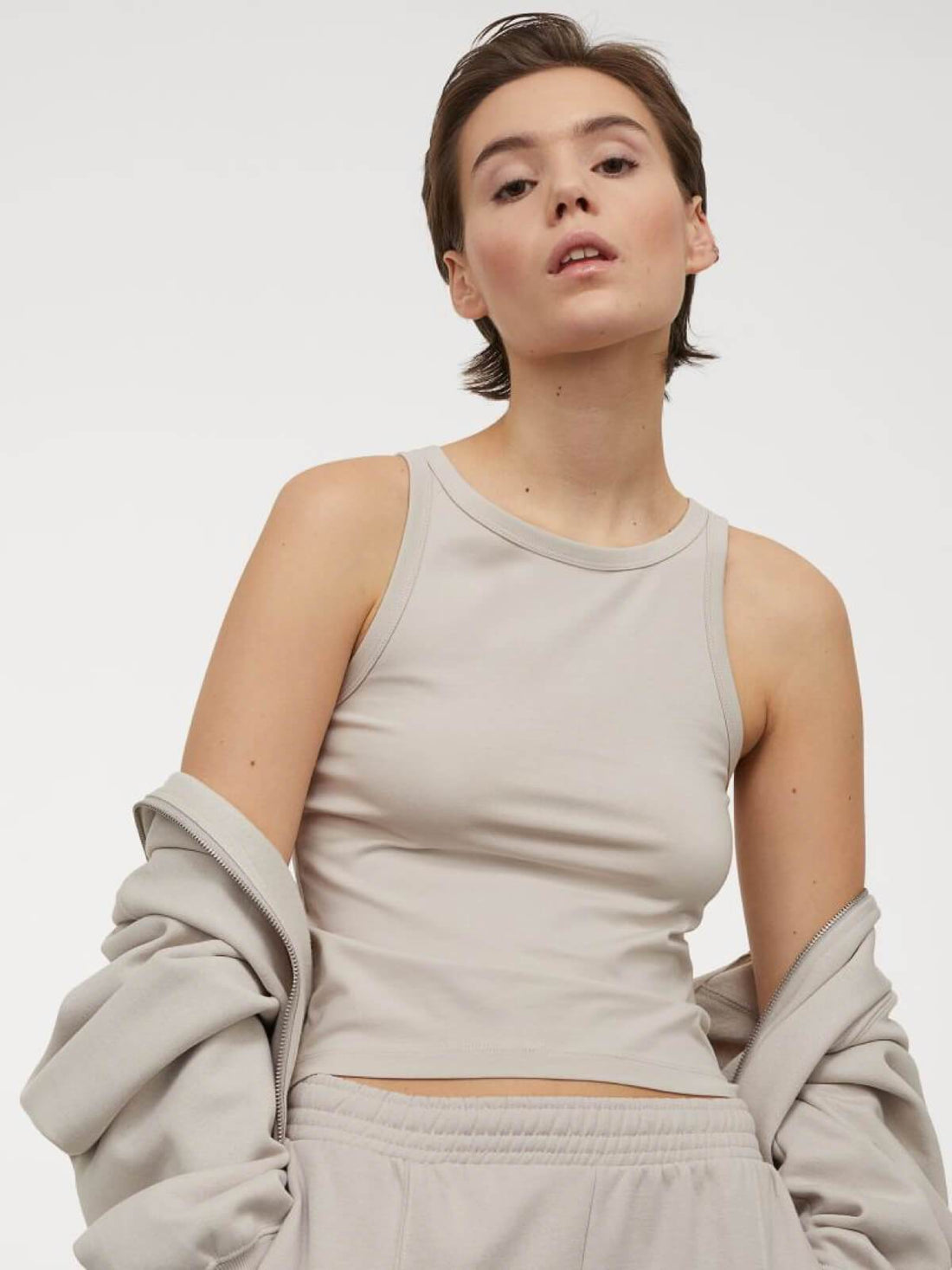 Cotton Vest Top - Grey | LUMERITH women's fashion