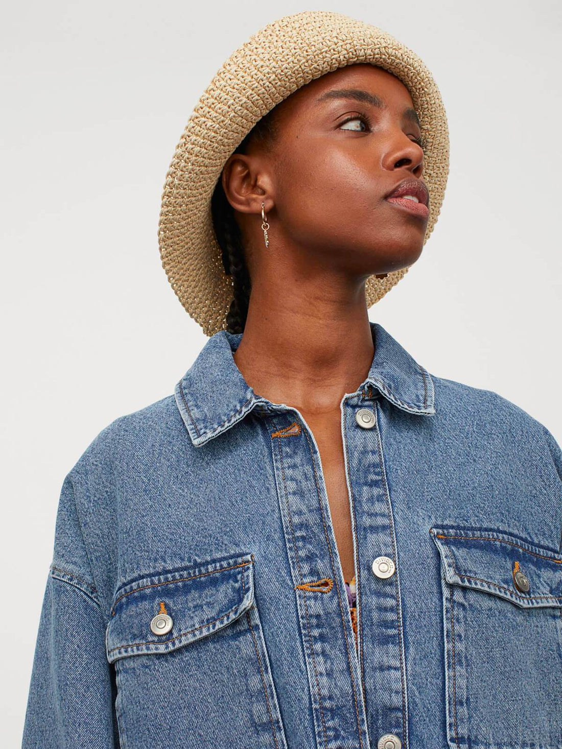 Blue Denim Blouse Jacket - Blue | LUMERITH women's fashion