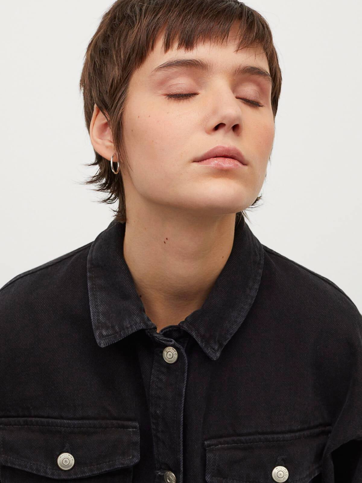 Black Denim Blouse Jacket | LUMERITH women's fashion