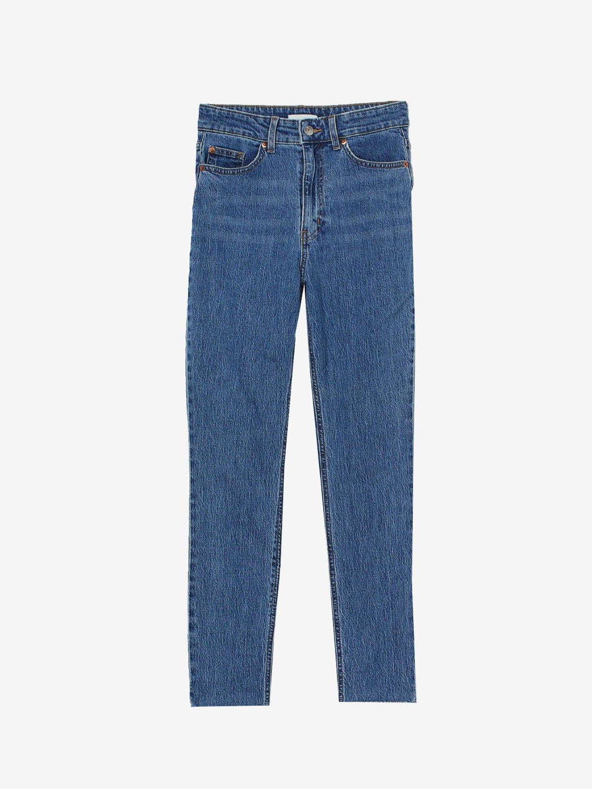 Slim High-Ankle Jeans - Dark Blue | LUMERITH women's fashion