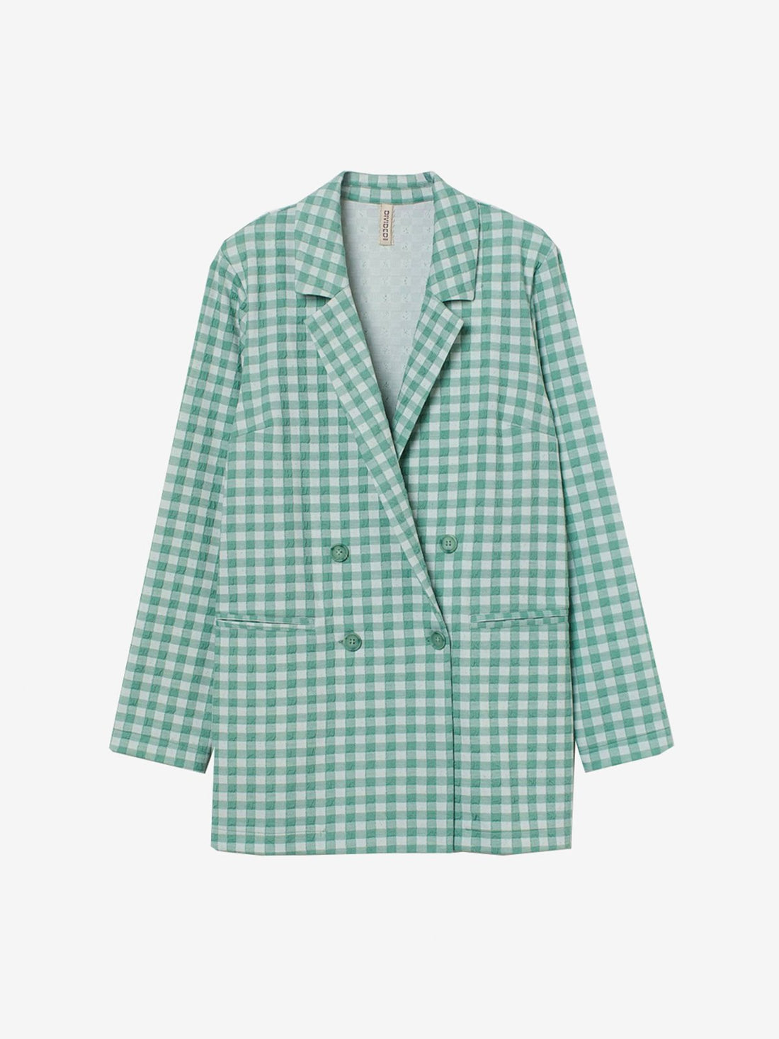 Linen Check Blazer - Green | LUMERITH women's fashion