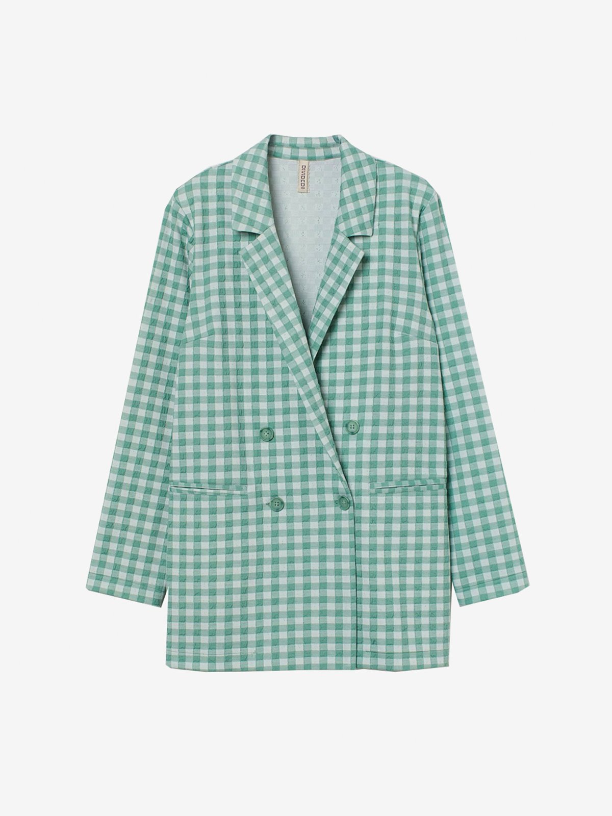 Linen Check Blazer - Green | LUMERITH women's fashion