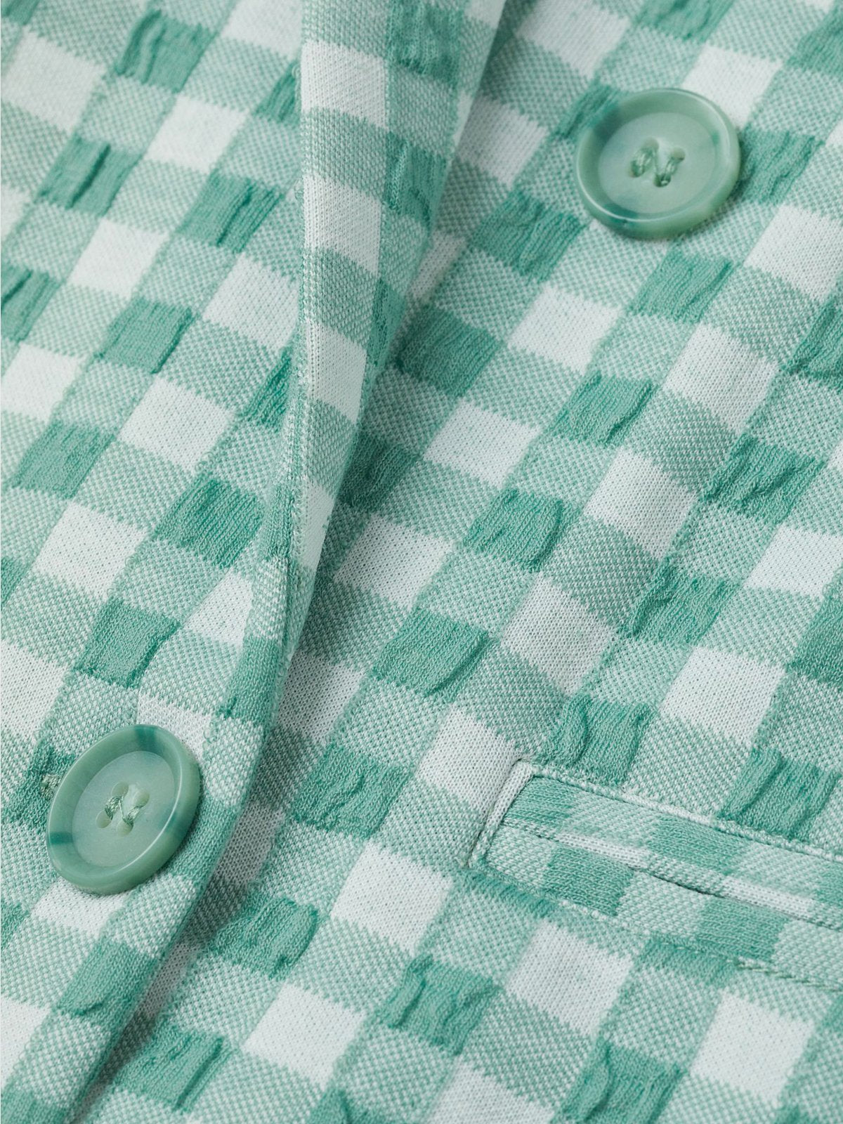 Linen Check Blazer | LUMERITH women's fashion
