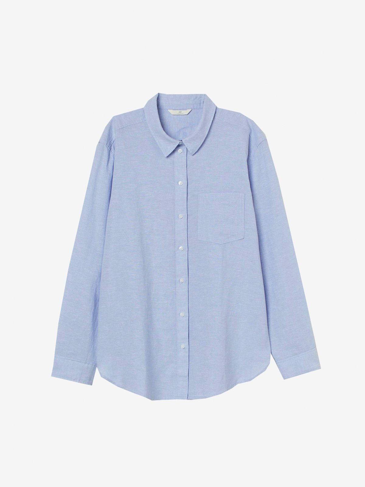 Linen-Blend Shirt - Blue | LUMERITH women's fashion